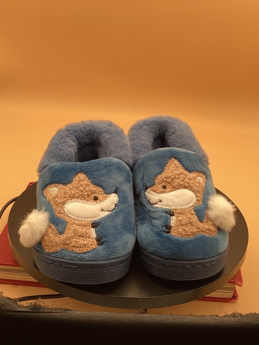 Mario blue fox toddler slippers size 16-17